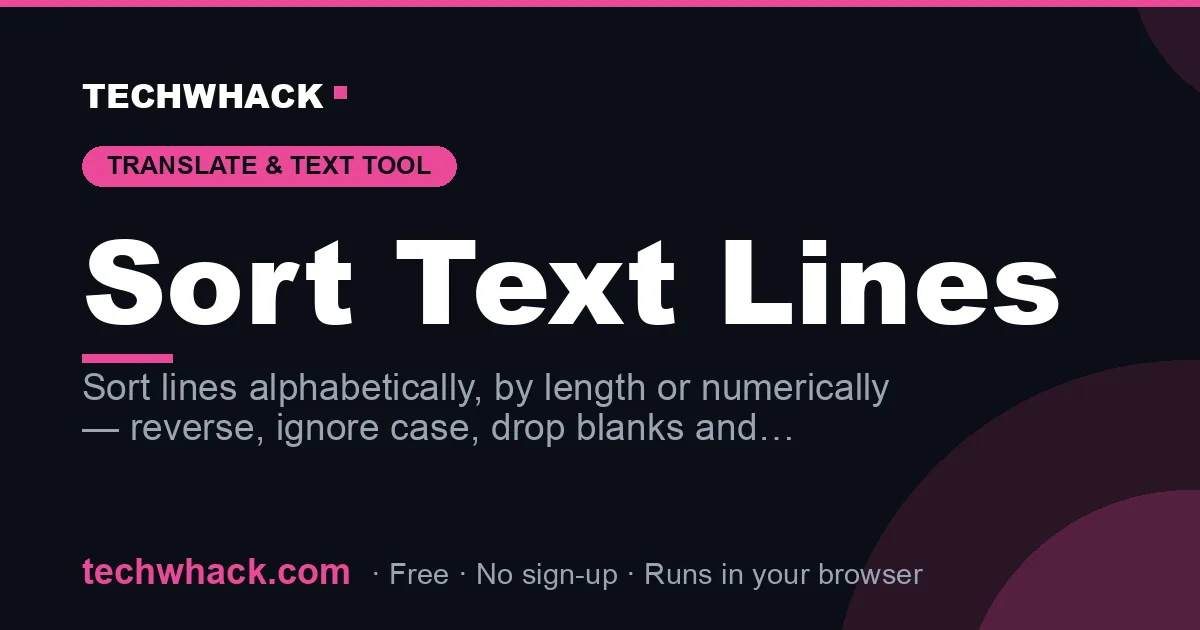 Sort Text Lines — TechWhack